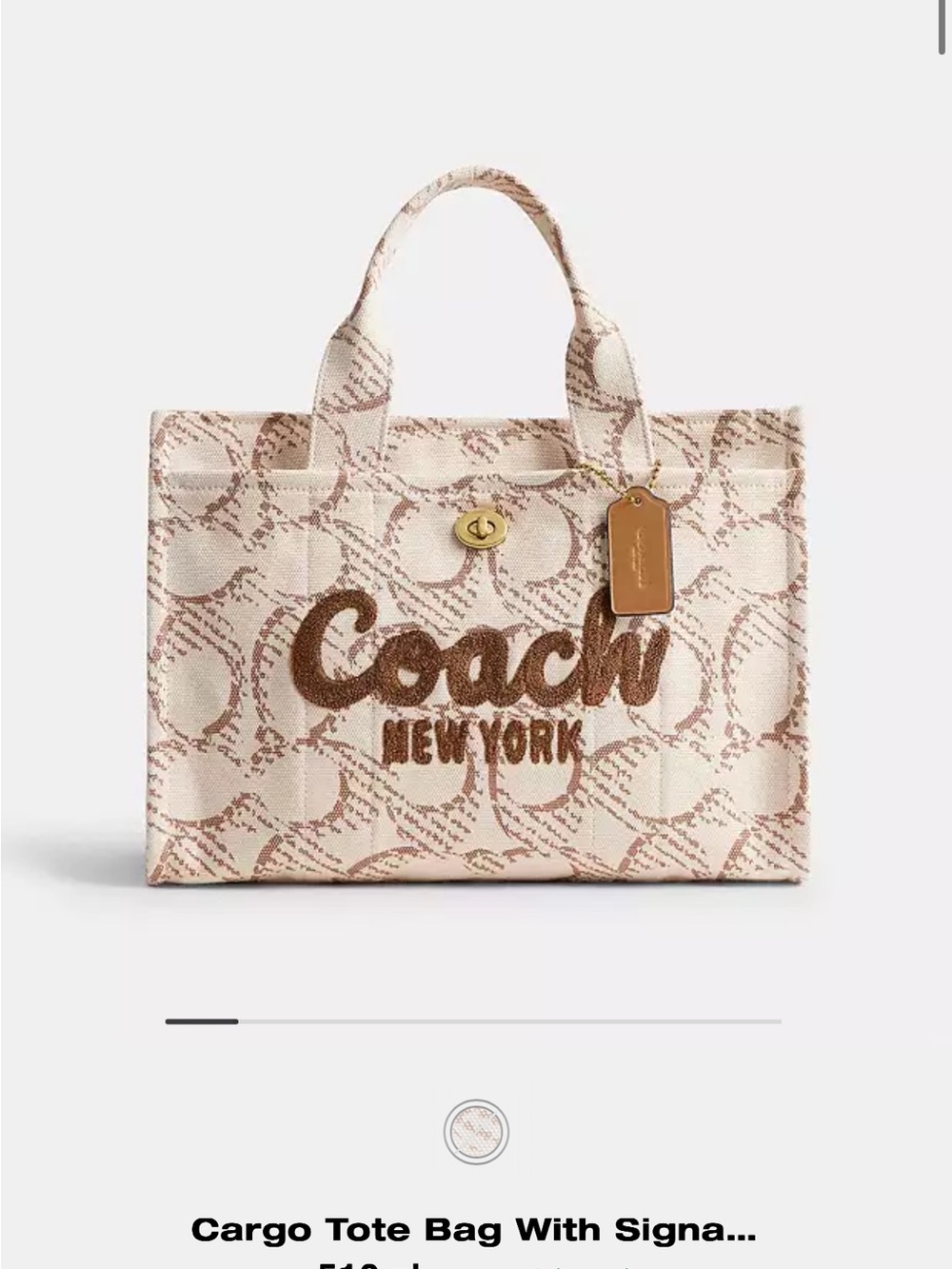 Coach Cargo Tote Bag
